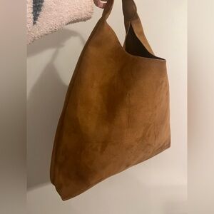Neutral Brown Suede Women's Bag
